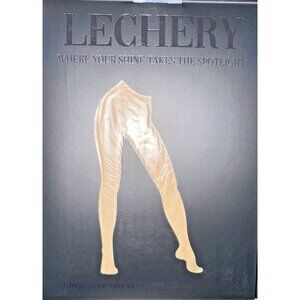 Lechery Lustrous Silky Shiny Sheer Suspender Crotchless Tights Color Natural S/M